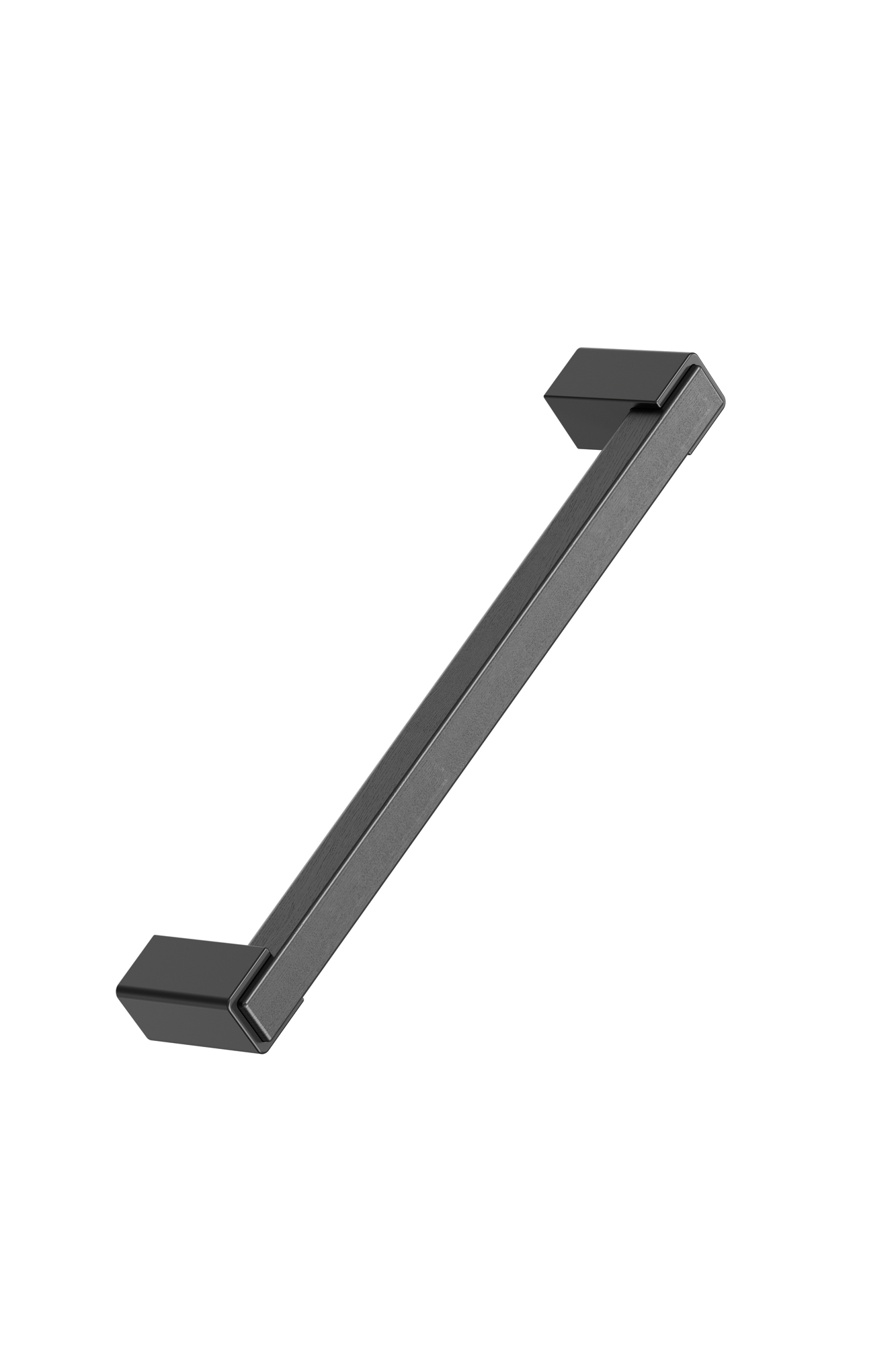 ידית עץ Segment שחור מט/עץ אלון שחור - 160 מ"מ